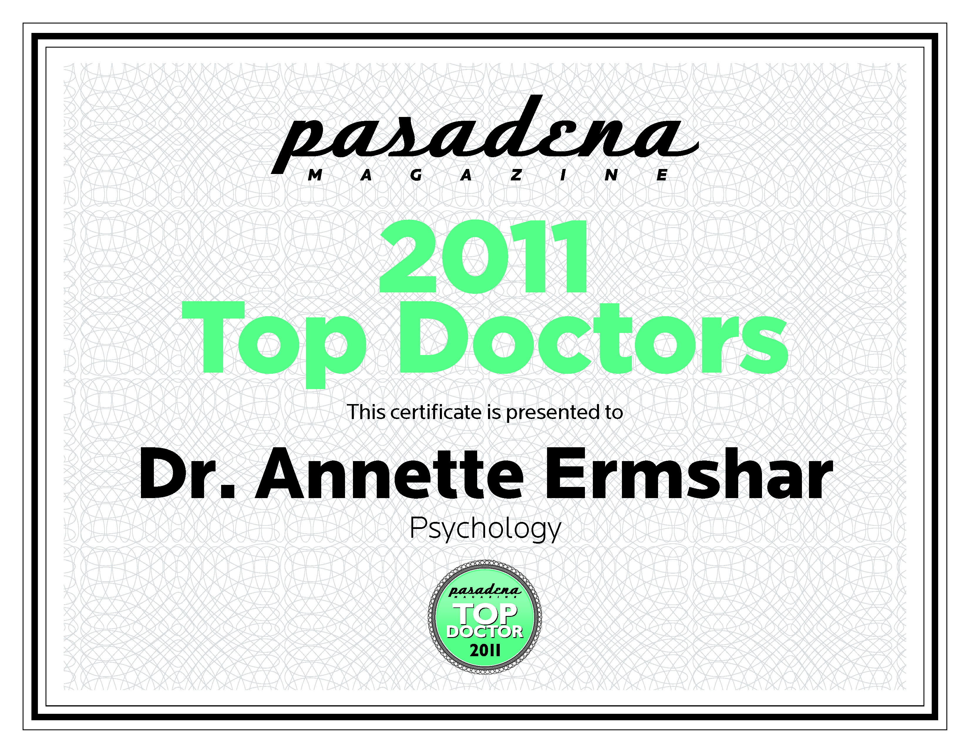 Top Doctor Award - 2011